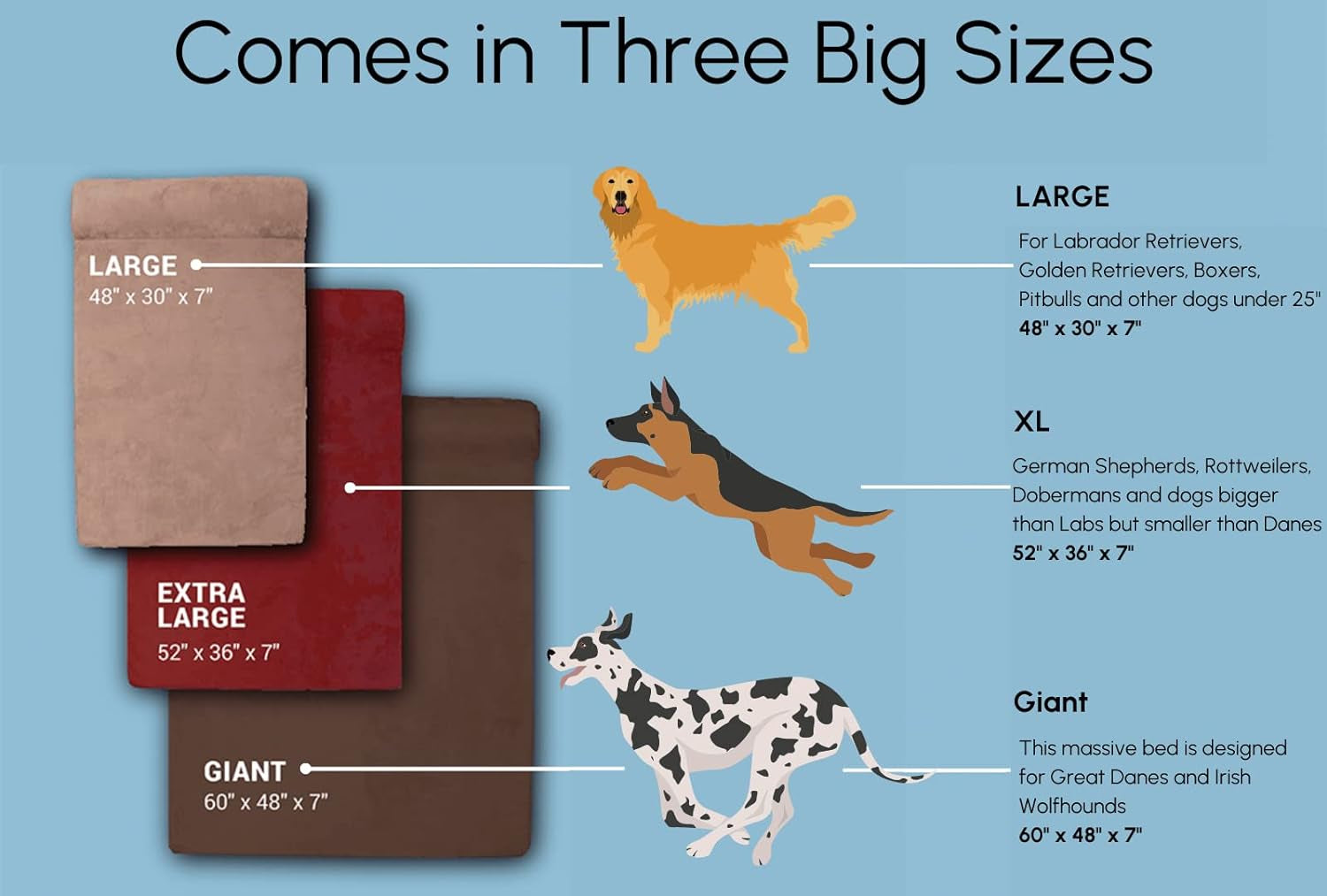 Extra Large Orthopedic Dog Bed - 7" Thick Soft Cushion with Washable Microsuede Cover - Made in USA - Chocolate Color