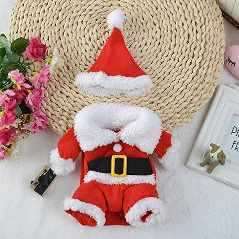 Festive Pet Christmas Costume - Funny Dog & Cat Outfit with Cap for Holiday Parties (Red, Large)