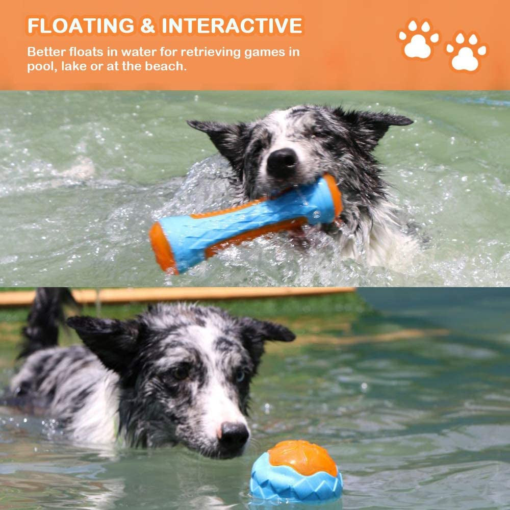 Ultimate Dog Squeaky Toy Set - 4 Fun Floating Pool Toys for Interactive Fetch & Beach Play!