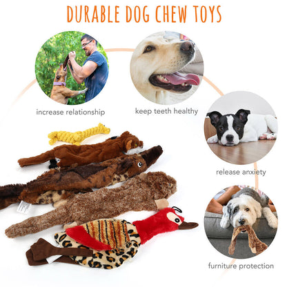 Ultimate 5-Pack Dog Squeaky Toys - Durable Plush Chew Toys with No Stuffing