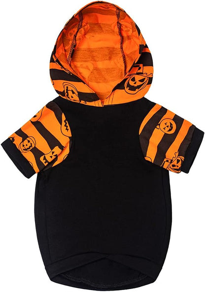 Adorable Dog Halloween Pumpkin Hoodie - X-Large Orange Pet Pajamas