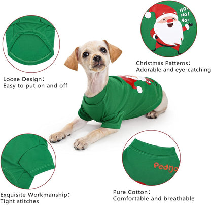 Adorable 3-Pack Christmas Pet Shirts: Santa, Snowman & Elf T-Shirts for Small Dogs and Cats - Perfect Holiday Cosplay Apparel!
