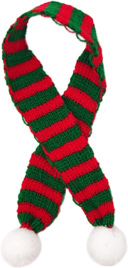 Festive Pet Christmas Hat & Scarf Set - Adjustable Xmas Accessories for Small Animals (Black, M)