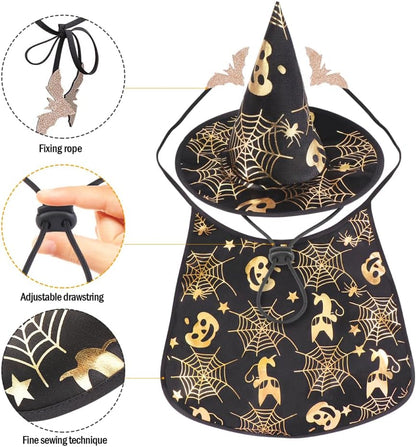 Adorable Pet Show Costume Cape and Hat for Dogs - Perfect for Halloween, Parties, and Everyday Fun!