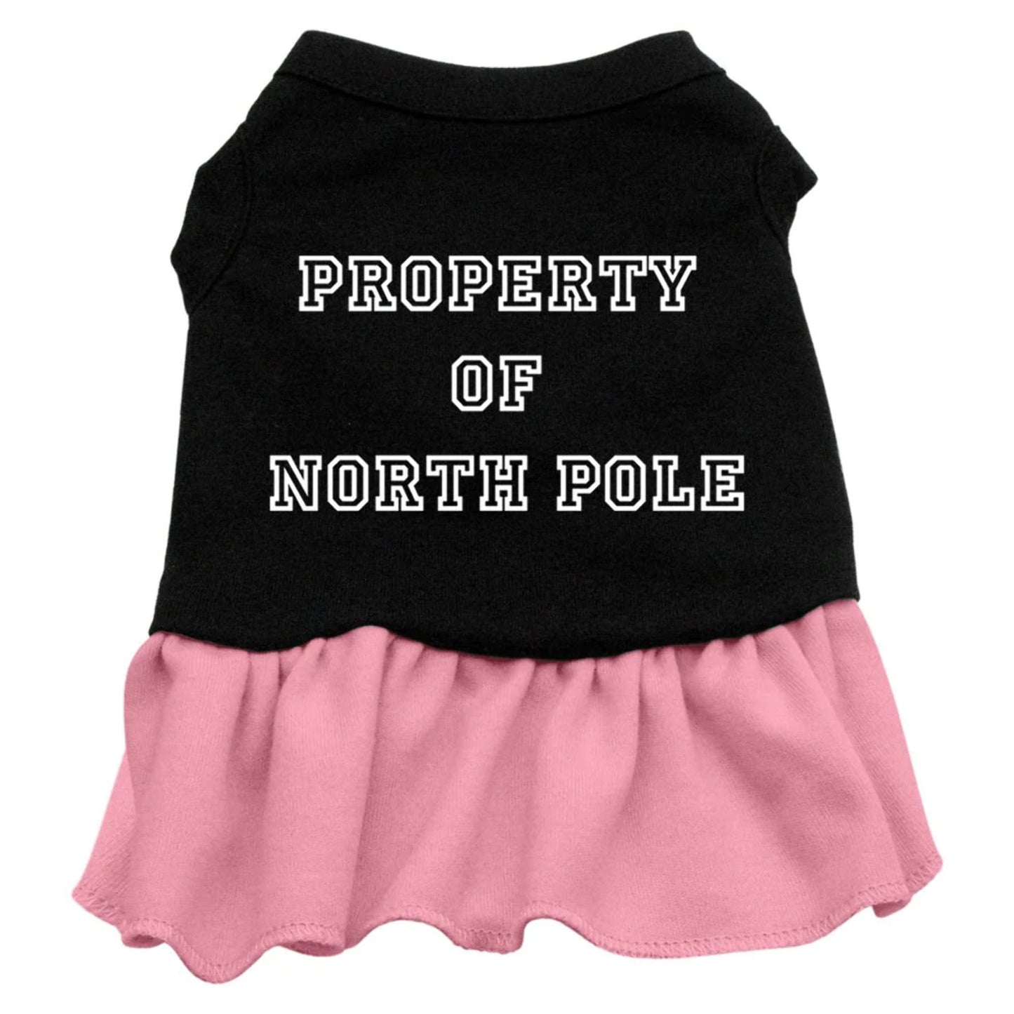 North Pole Property Christmas Pet Dress for Dogs and Cats