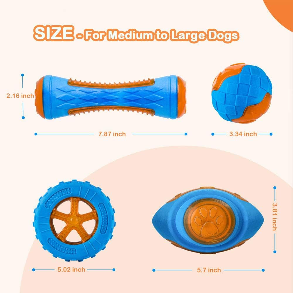 Ultimate Dog Squeaky Toy Set - 4 Fun Floating Pool Toys for Interactive Fetch & Beach Play!