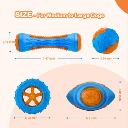 Ultimate Dog Squeaky Toy Set - 4 Fun Floating Pool Toys for Interactive Fetch & Beach Play!