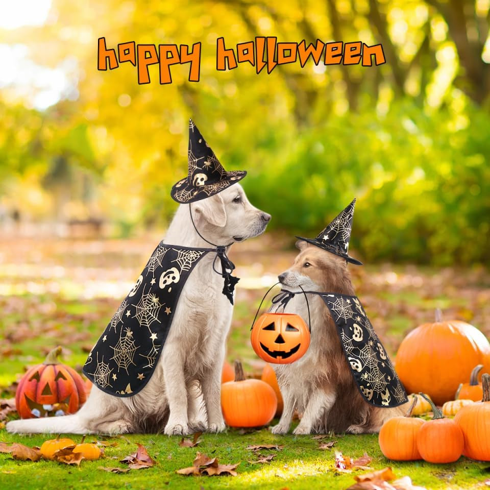 Adorable Pet Show Costume Cape and Hat for Dogs - Perfect for Halloween, Parties, and Everyday Fun!