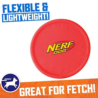 Nerf Dog Nylon Flyer Frisbee - Lightweight, Durable & Water-Resistant Dog Toy