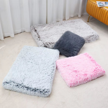 Luxury Plush Square Pet Bed - Cozy Sofa for Dogs & Cats, Stylish Winter/Summer Mat with Cartoon Design
