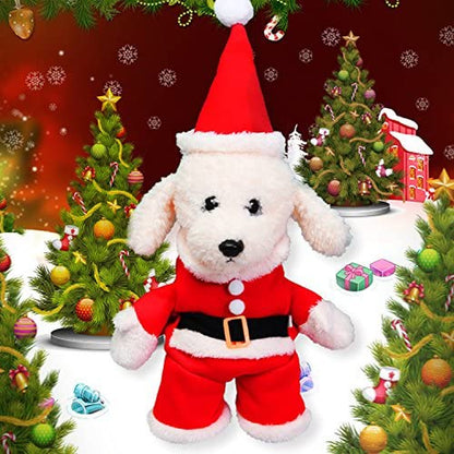 Festive Pet Christmas Costume - Funny Dog & Cat Outfit with Cap for Holiday Parties (Red, Large)