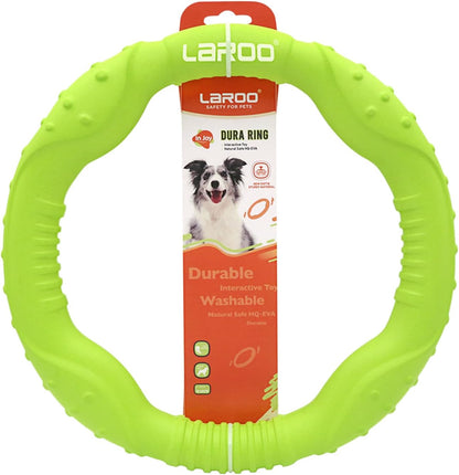 Durable Dog Flying Ring - Tough Chew-Proof Frisbee for Fetch, Water Play & Training | Lightweight Design for Medium/Large Aggressive Chewers (Green, 30cm)