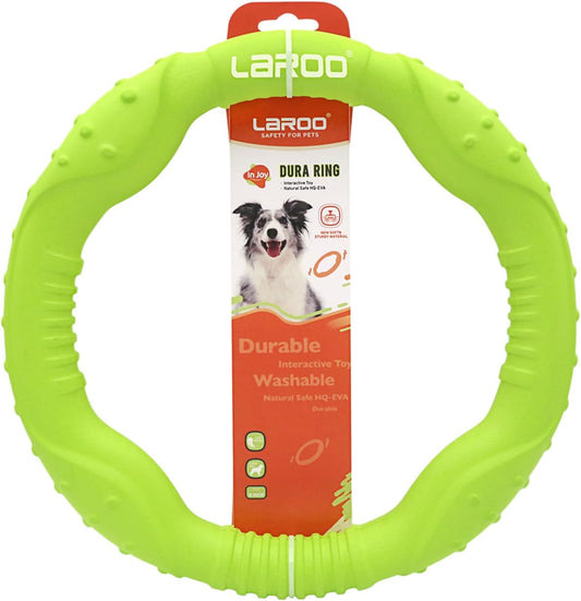 Durable Dog Flying Ring - Tough Chew-Proof Frisbee for Fetch, Water Play & Training | Lightweight Design for Medium/Large Aggressive Chewers (Green, 30cm)