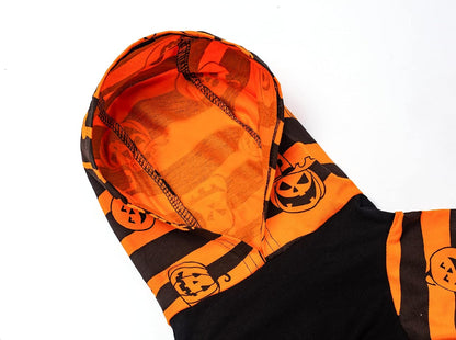 Adorable Dog Halloween Pumpkin Hoodie - X-Large Orange Pet Pajamas