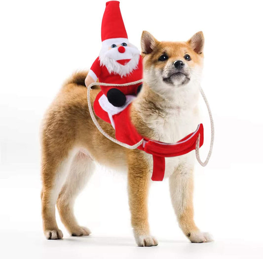 Festive Santa Claus Dog Costume - Funny Pet Outfit for Halloween & Christmas, Adjustable & Comfortable for All Breeds