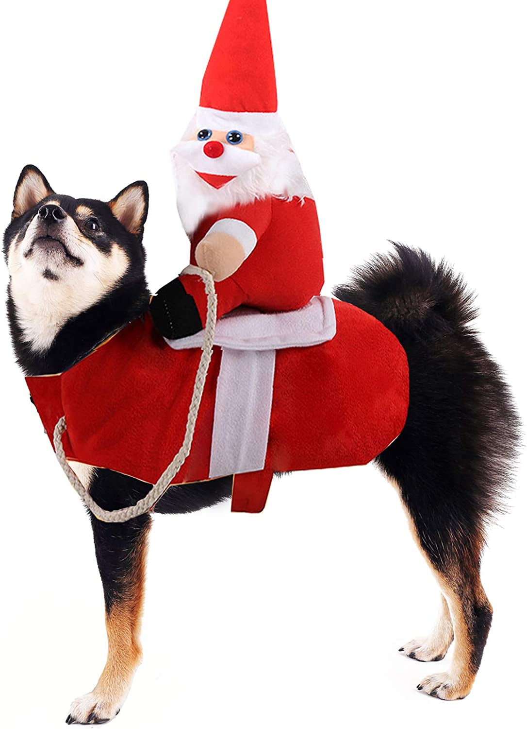 Festive Santa Claus Dog Costume - Funny Pet Outfit for Halloween & Christmas, Adjustable & Comfortable for All Breeds