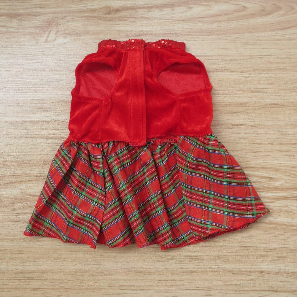 Adorable Bow-Knot Christmas Plaid Dog Dress - Size L for Festive Fun!