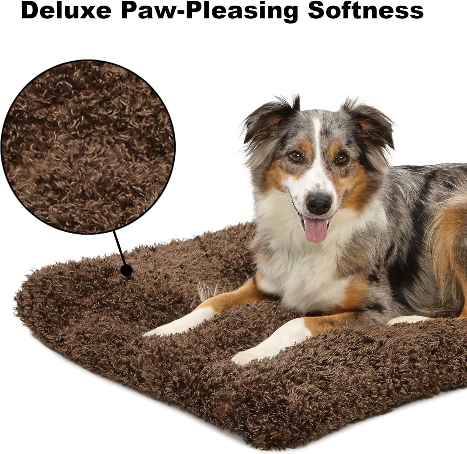 Cozy Chic Small Pet Bed - Ultra-Soft, Overstuffed & Machine Washable for 24-Inch Crates