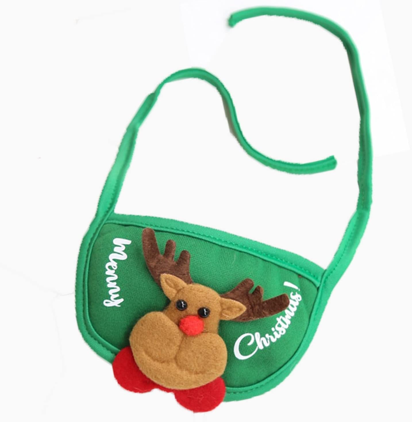 Adorable Christmas Costume for Pets - Adjustable Puppy Santa Hat & Bandana for Small to Medium Dogs & Cats (Green)