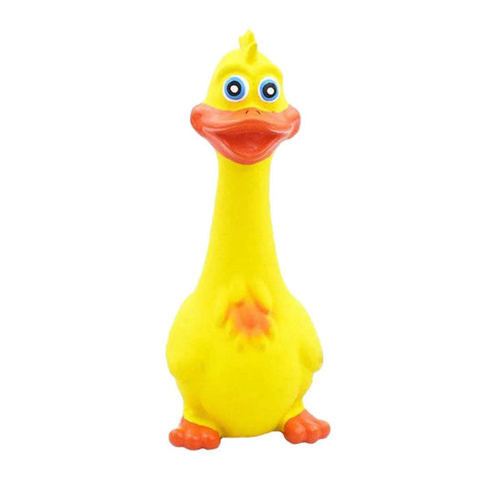 Hilarious Squeaky Rubber Chicken Dog Toy - Fun Shrilling Sound for Pets and Kids, 19x7cm